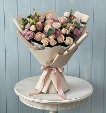 Букет цветов из:  Розы и Лизиантусы в Константиново Сергиево-Посадского района