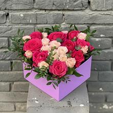 Цветочная композиция из Розы в коробке в Константиново Сергиево-Посадского района