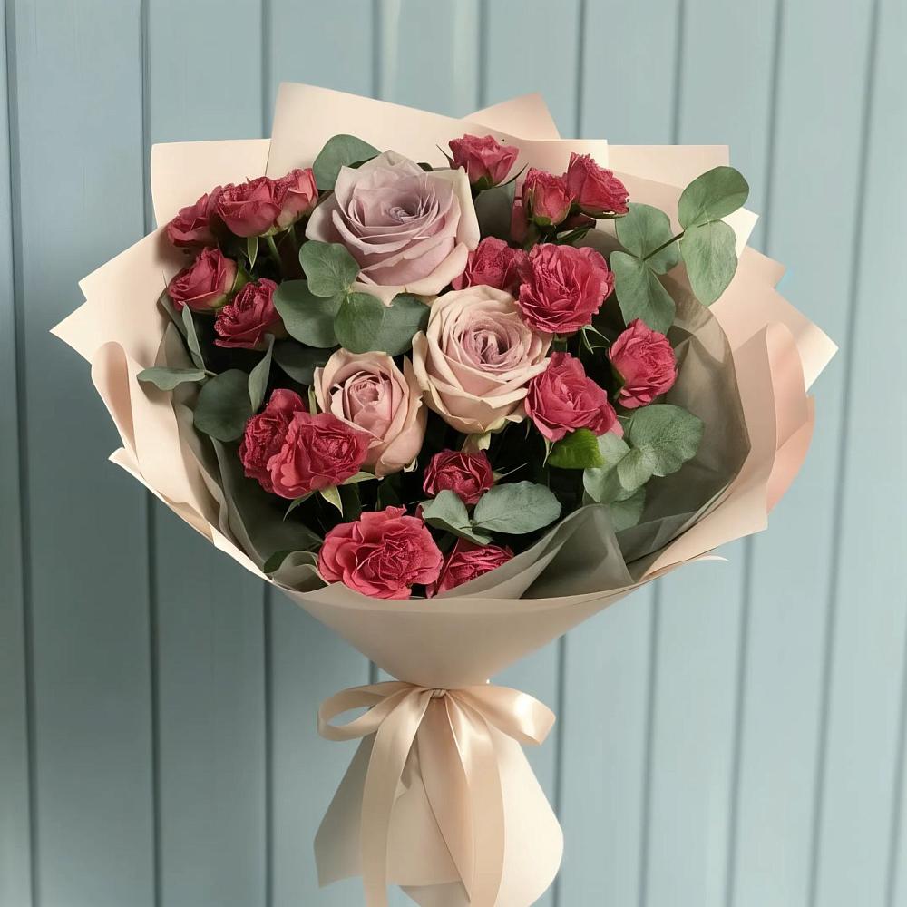 Букет цветов из: Гвоздики и Розы в Константиново Сергиево-Посадского района