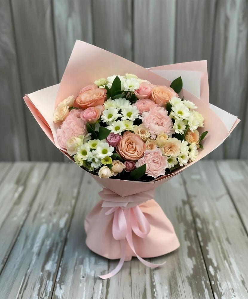 Букет цветов из: Гвоздики, Розы и Хризантемы в Константиново Сергиево-Посадского района