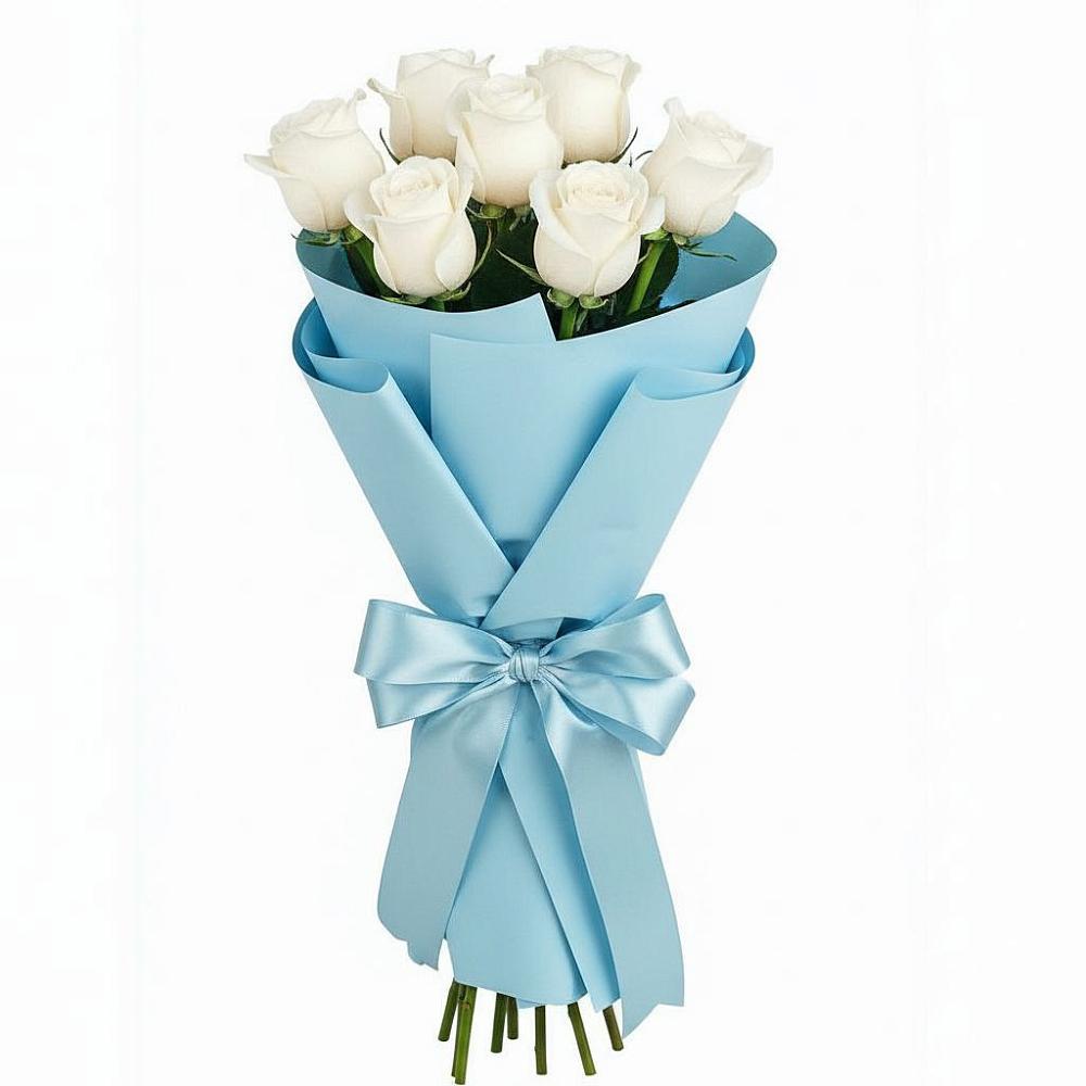 Букет 7 белых роз Проуд в Константиново Сергиево-Посадского района