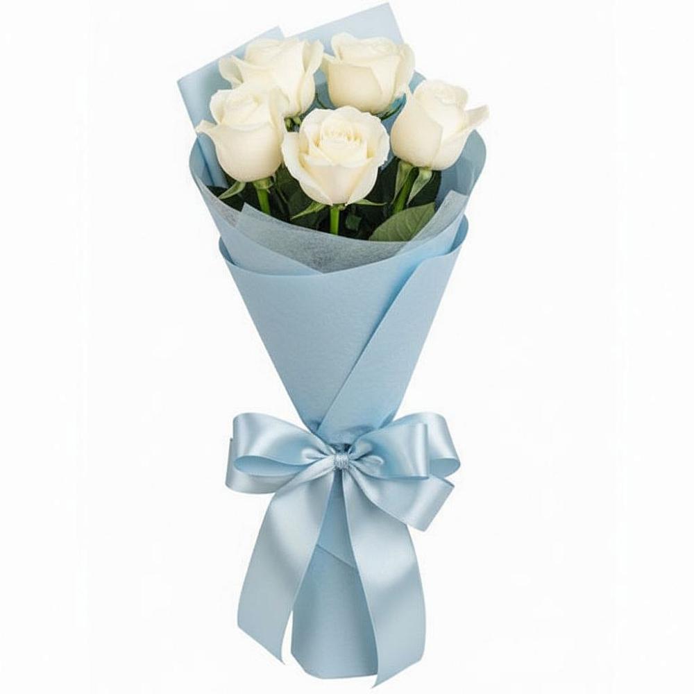Букет 5 Белых роз Проуд в Константиново Сергиево-Посадского района