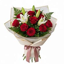Букет цветов из:  Лилии и Розы в Константиново Сергиево-Посадского района