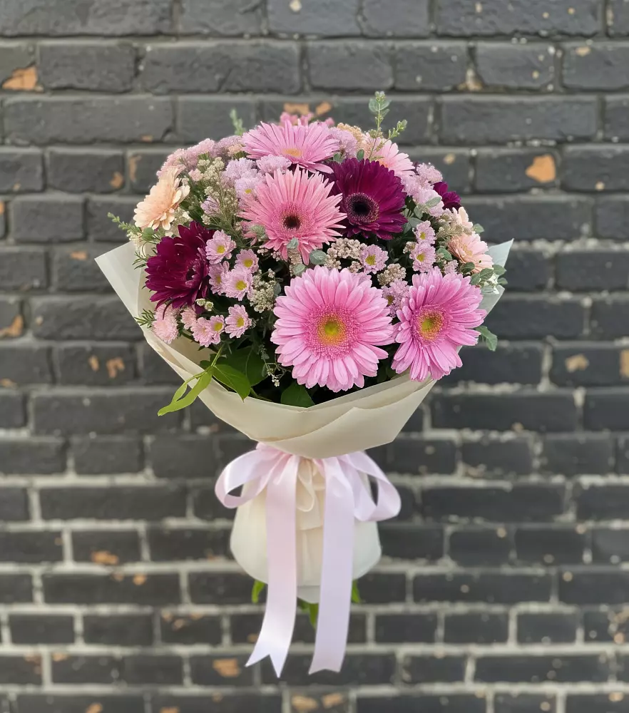 Букет цветов из: Герберы и Хризантемы в Константиново Сергиево-Посадского района