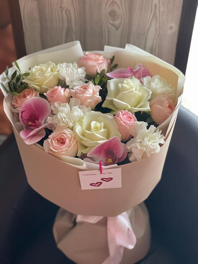 Букет цветов из: Орхидеи, Розы и Гвоздики в Константиново Сергиево-Посадского района