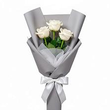 Букет 3 белые розы в Константиново Сергиево-Посадского района