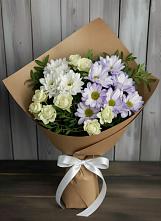 Букет цветов из:  Хризантемы и Розы в Константиново Сергиево-Посадского района