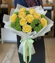 Букет цветов из:  Хризантемы и Розы в Константиново Сергиево-Посадского района
