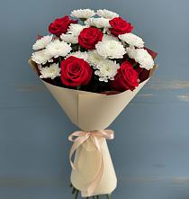 Букет цветов из:  Розы и Хризантемы в Константиново Сергиево-Посадского района