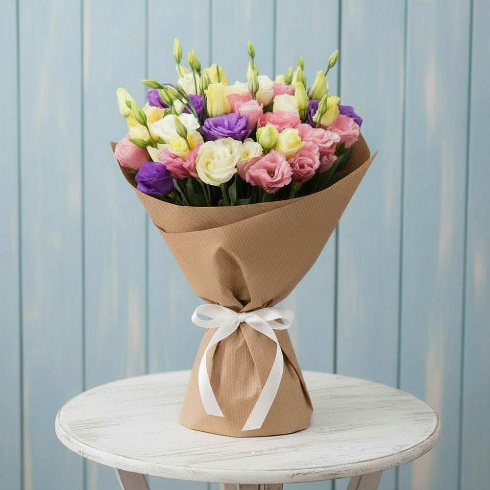 Букет цветов из: Лизиантусы в Константиново Сергиево-Посадского района