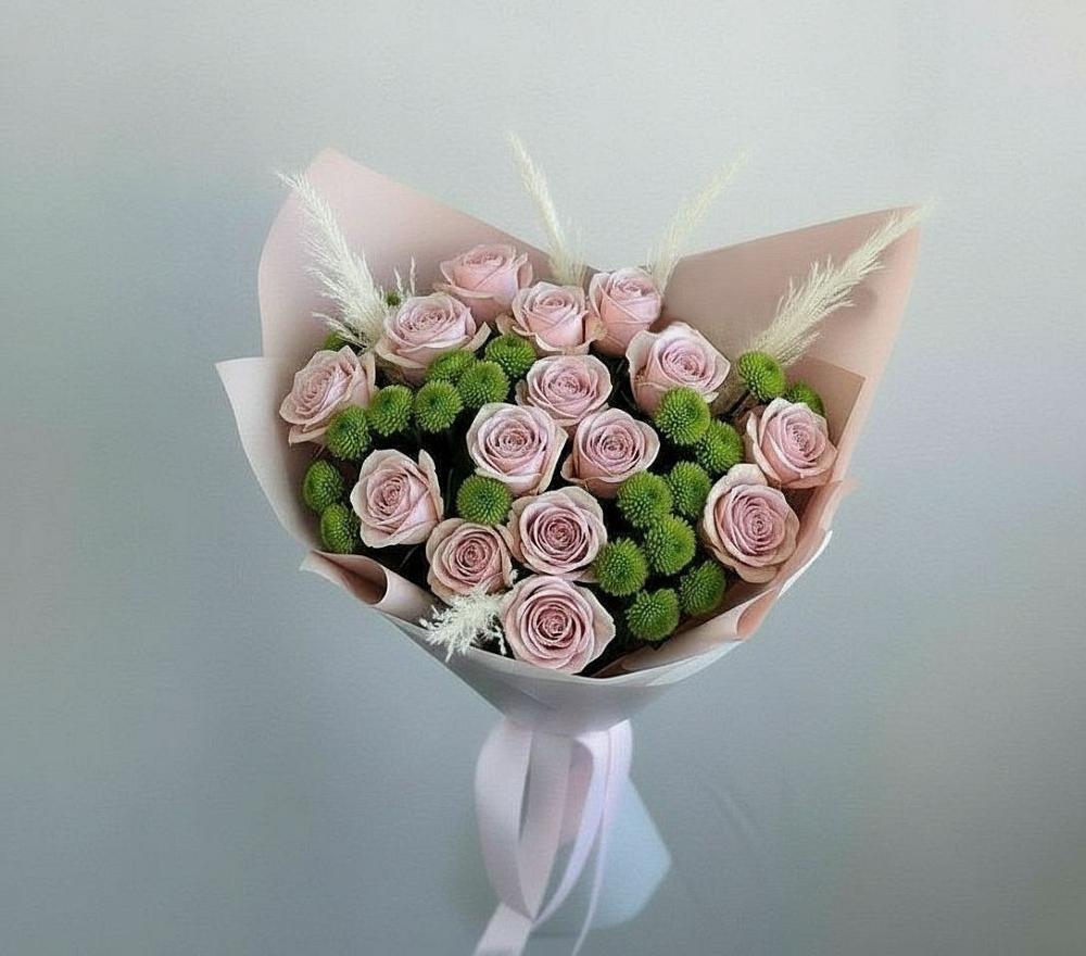 Букет цветов из: Розы и Хризантемы в Константиново Сергиево-Посадского района