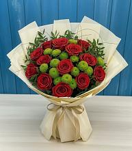 Букет цветов из:  Розы и Хризантемы в Константиново Сергиево-Посадского района