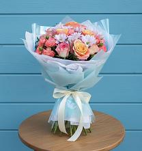 Букет цветов из:  Хризантемы и Розы в Константиново Сергиево-Посадского района