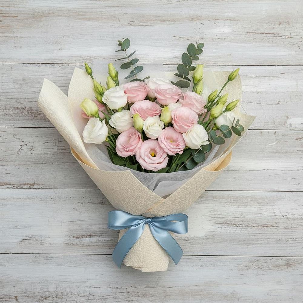 Букет цветов из: Лизиантусы в Константиново Сергиево-Посадского района